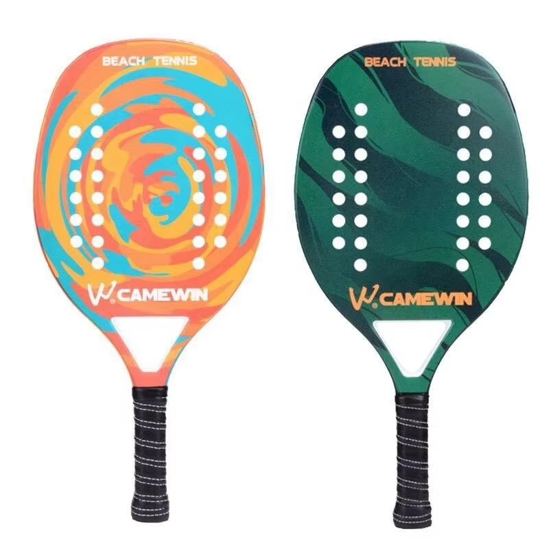 Beach Tennis Racket Padel Paddle 50% Carbon Fiber EVA Core Tennis Racket Lightweight with Protective Bag Cover Soft Face
