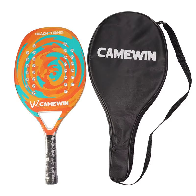 Beach Tennis Racket Padel Paddle 50% Carbon Fiber EVA Core Tennis Racket Lightweight with Protective Bag Cover Soft Face